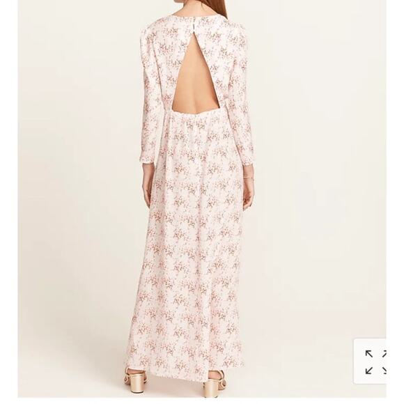 Womens J.Crew Collection Pink Floral Long Sleeve Silk Maxi Dress Size 6 EUC! - Picture 2 of 5